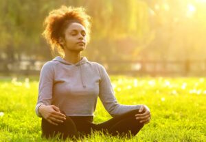Meditating in nature