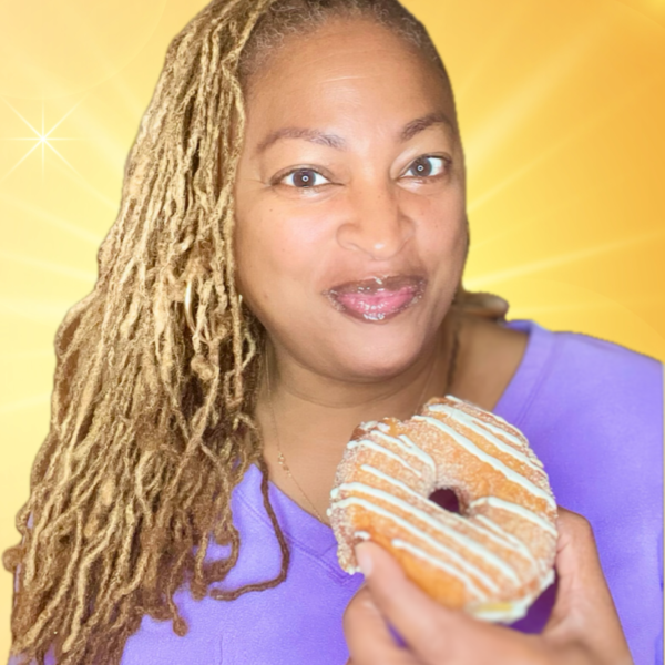 Lisa eating donut